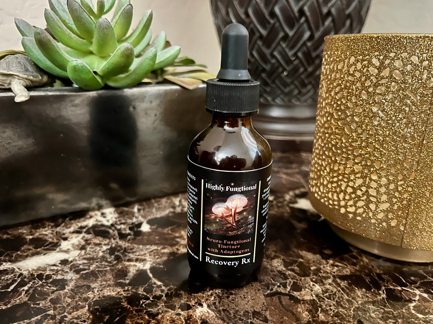 Recovery Rx: Neuro-Fungtional Tincture with Adaptogens (2 oz.)