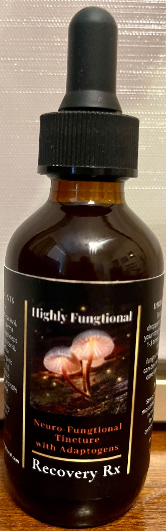 Recovery Rx:  Neuro-Fungtional Tincture with Adaptogens  (4 oz.)